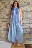 Arbi Gingham Pocket Culotte Pant Denim
